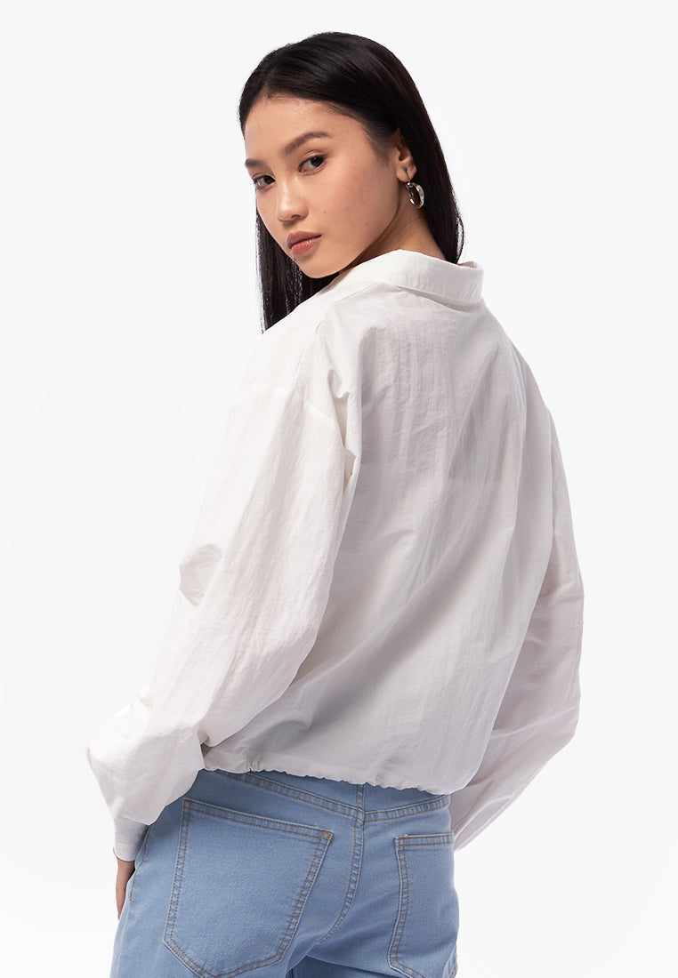 Elastic Hem Balloon Shirt