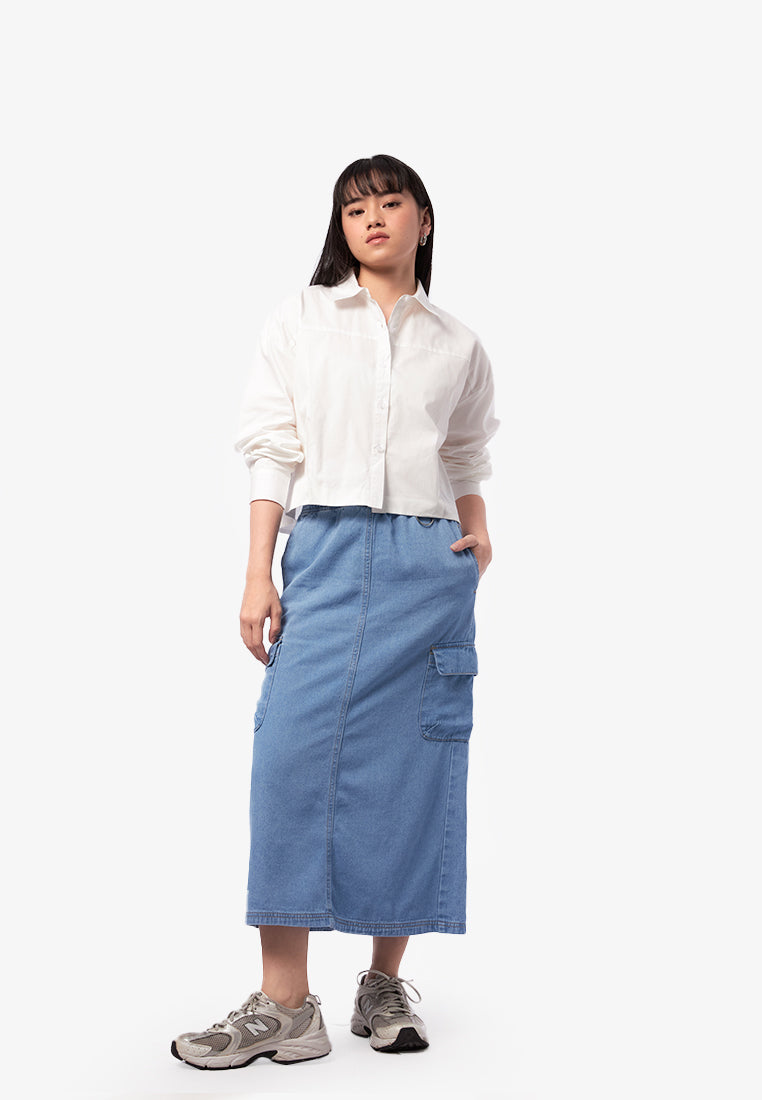 Button Up Long Sleeve Shirt Off White