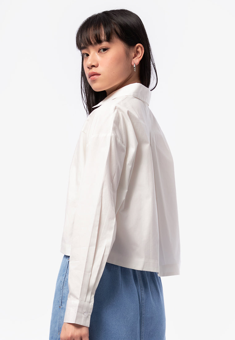 Button Up Long Sleeve Shirt Off White