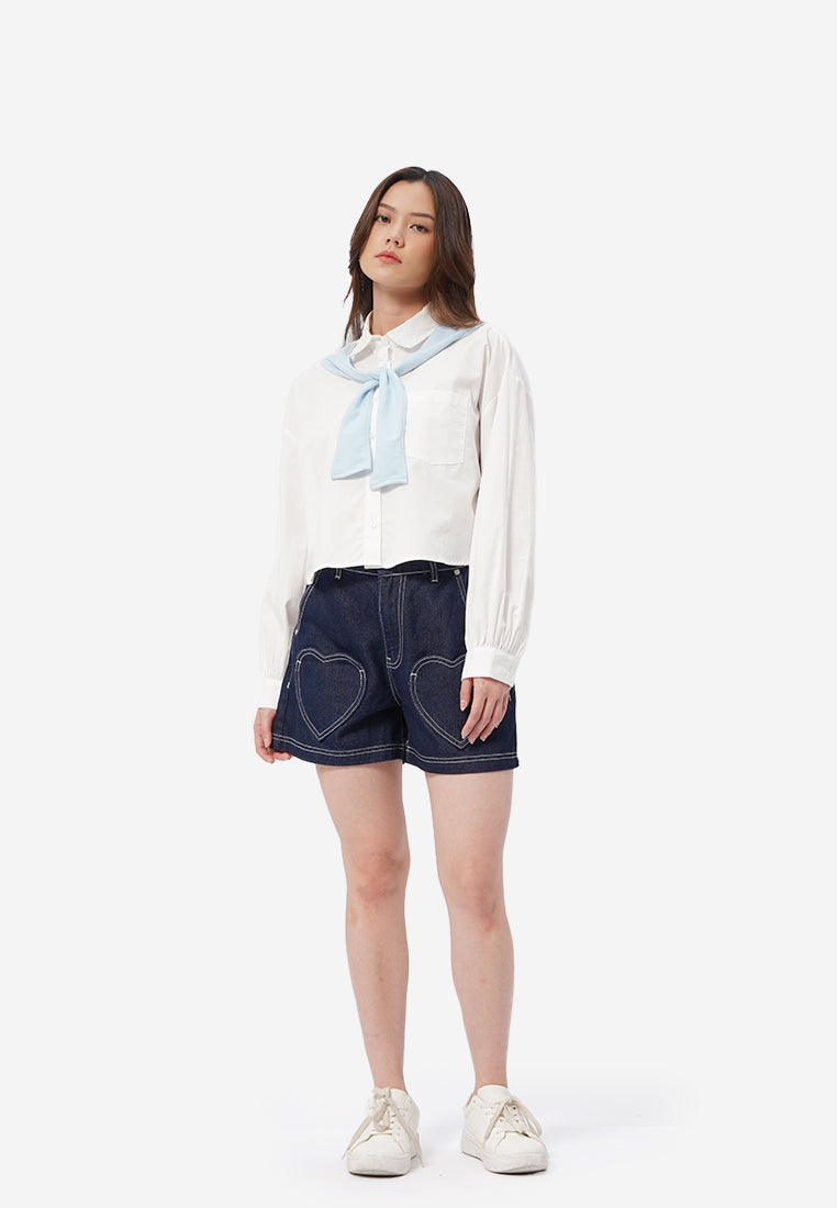 Long Sleeve Button Up Shirt Off White