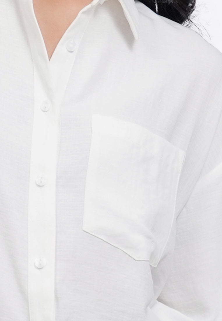 Button Up Long Sleeve Flowing Shirt