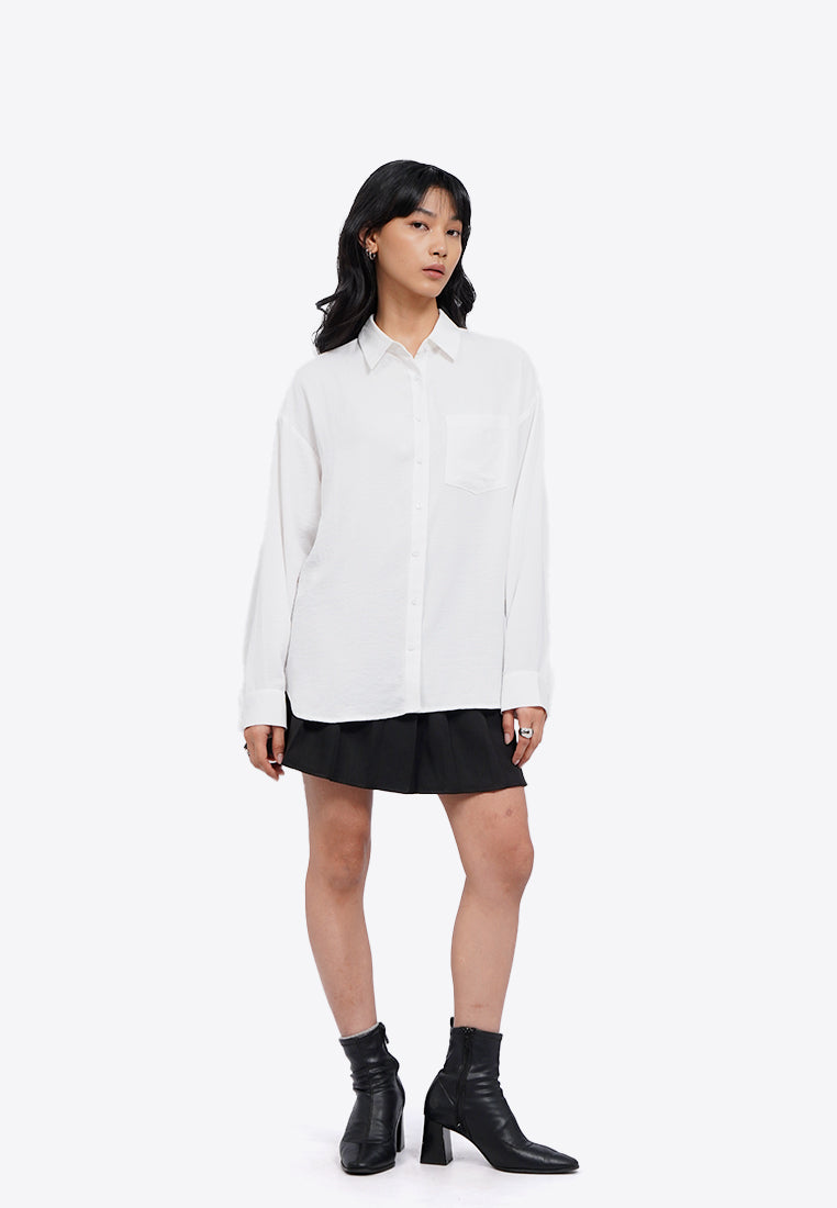 Button Up Long Sleeve Flowing Shirt