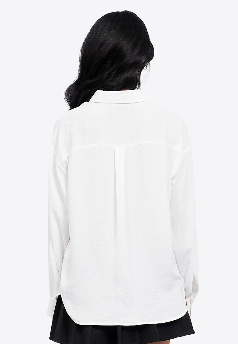 Button Up Long Sleeve Flowing Shirt