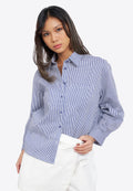 Textured Long Sleeve Stripe Shirt