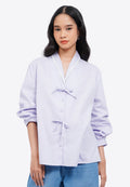Double Ribbon Long Sleeve Blouse
