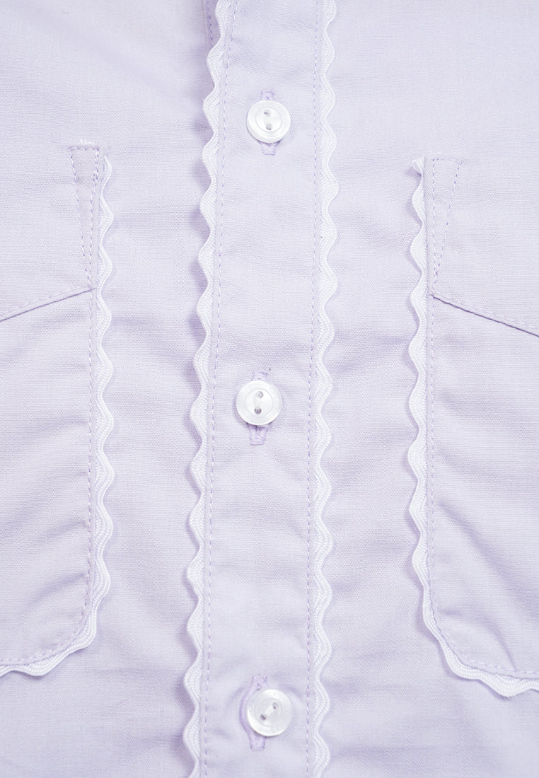 Ricrac Details Long Sleeve Blouse