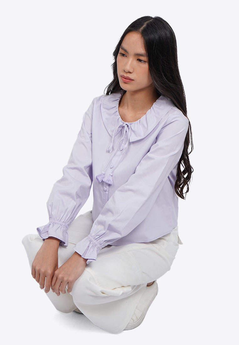 Frill Collar Long Sleeve Blouse