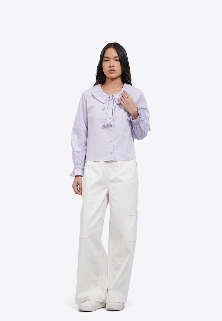 Frill Collar Long Sleeve Blouse