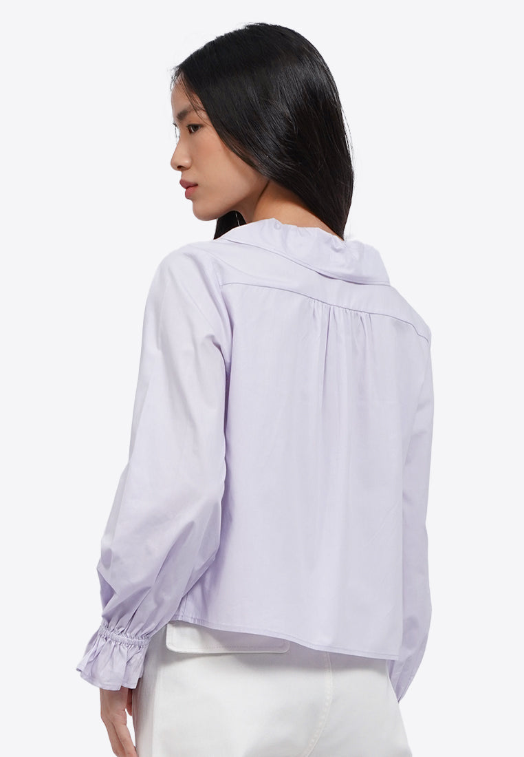 Frill Collar Long Sleeve Blouse