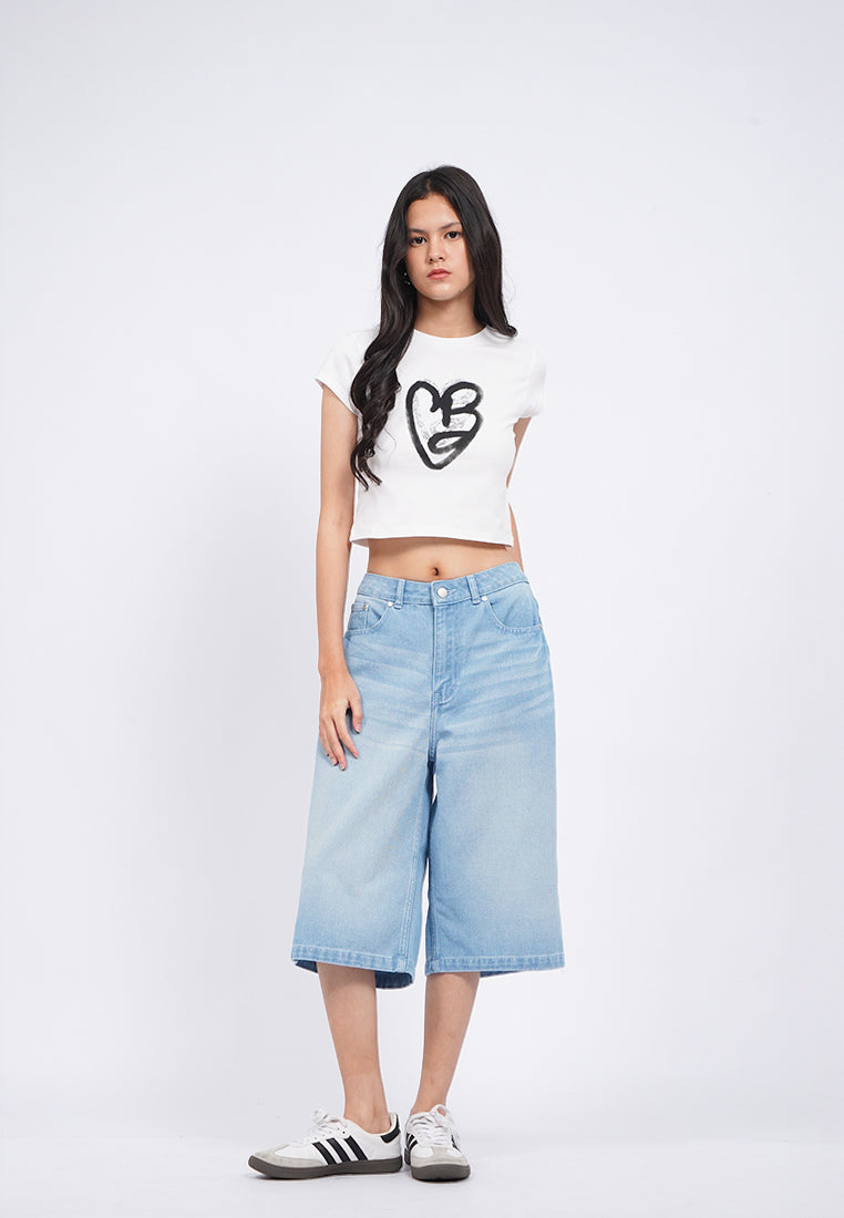 Regular Fit Denim Bermuda Pants