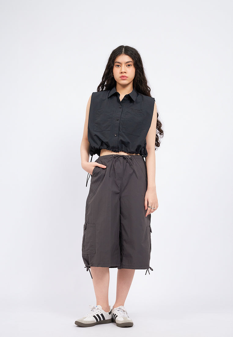 Drawstring Details Bermuda Pants