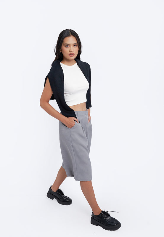 Regular Fit Stripes Bermuda Shorts