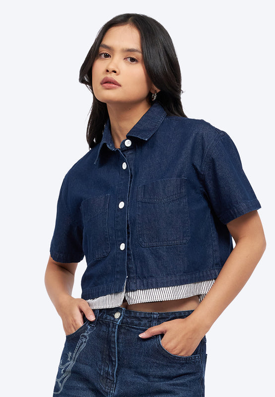 Double Layer Denim Shirt