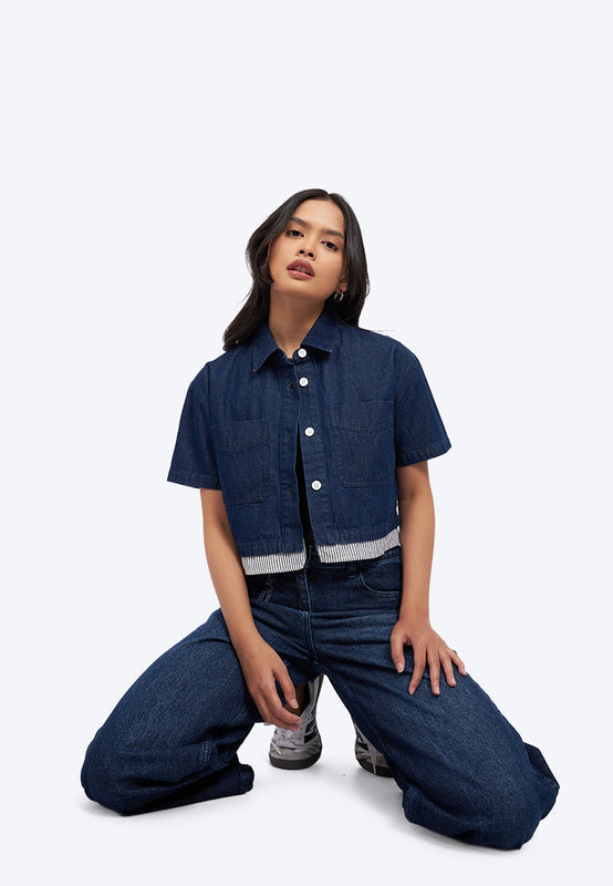 Double Layer Denim Shirt