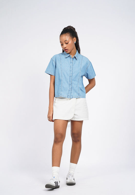 Contrast Stitch Chambray Shirt