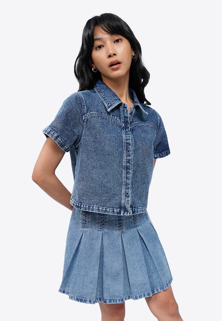 Short Sleeve Denim Shirt