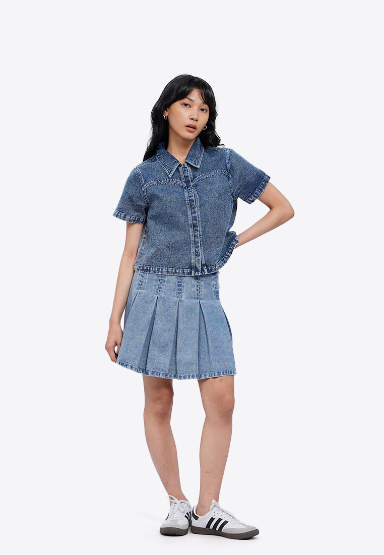 Short Sleeve Denim Shirt
