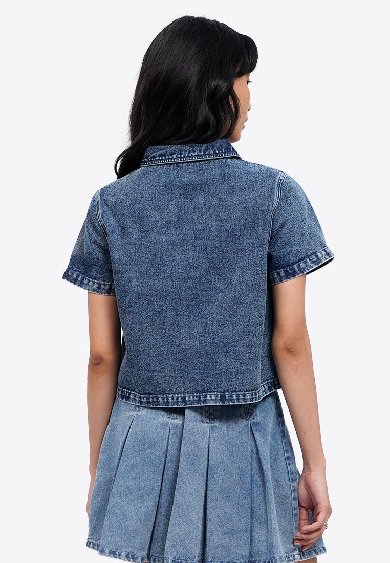 Short Sleeve Denim Shirt