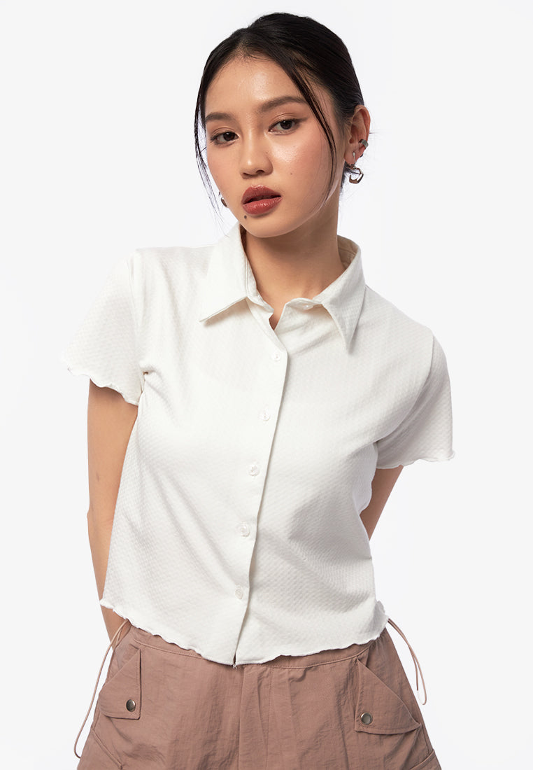 Checkered Short Sleeve Top