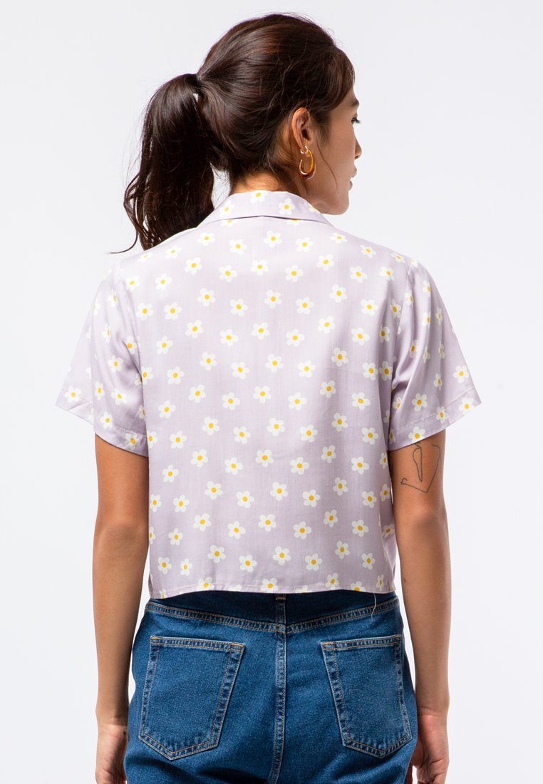 Printed Pyjama Collar Blouse