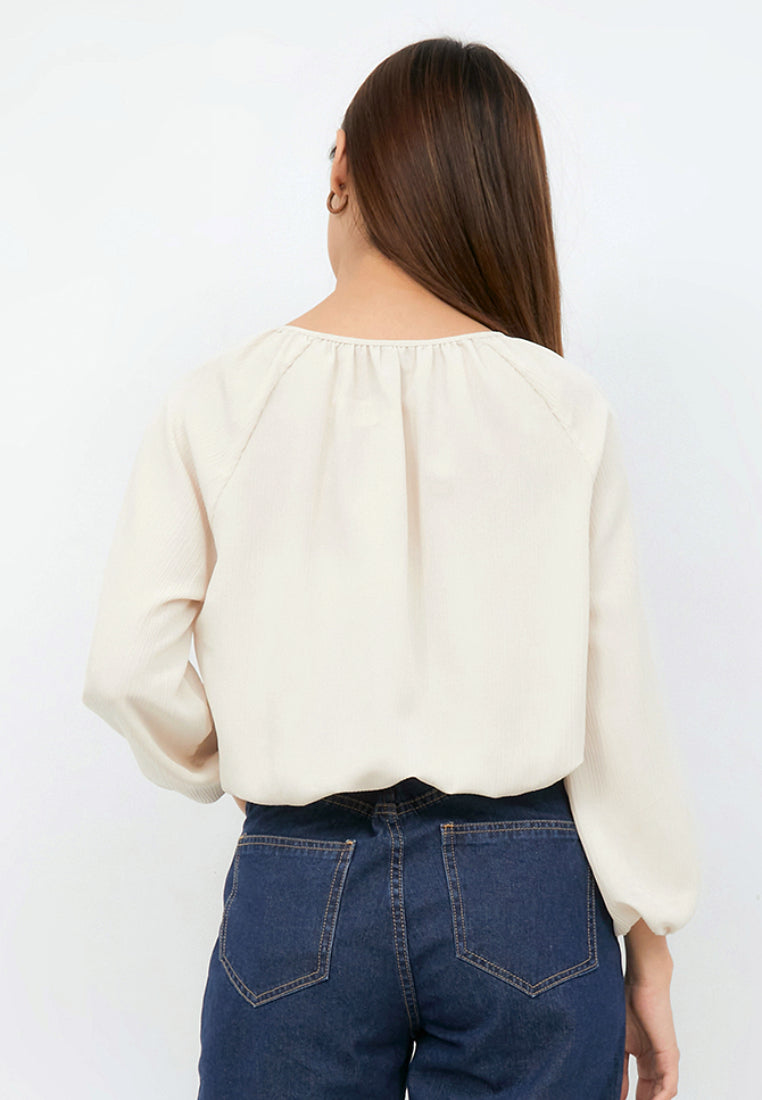 Long Sleeve Top with Tie Details