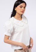 Peterpan Collar Short Sleeve Blouse