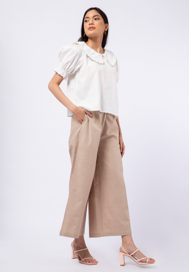 Peterpan Collar Short Sleeve Blouse