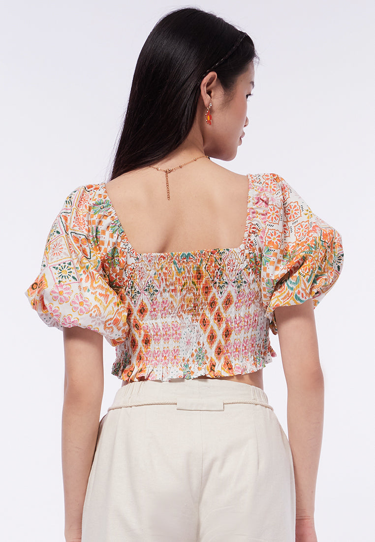 Voluminous Puff Sleeves Top