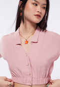 Short Sleeve Crop Blouse