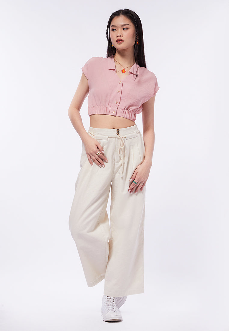 Short Sleeve Crop Blouse