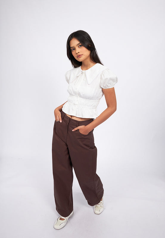 Peterpan Collar Puff Sleeve Blouse