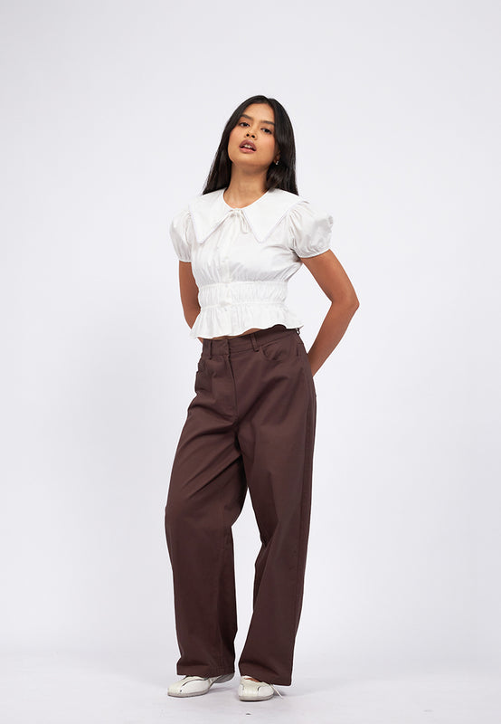 Peterpan Collar Puff Sleeve Blouse