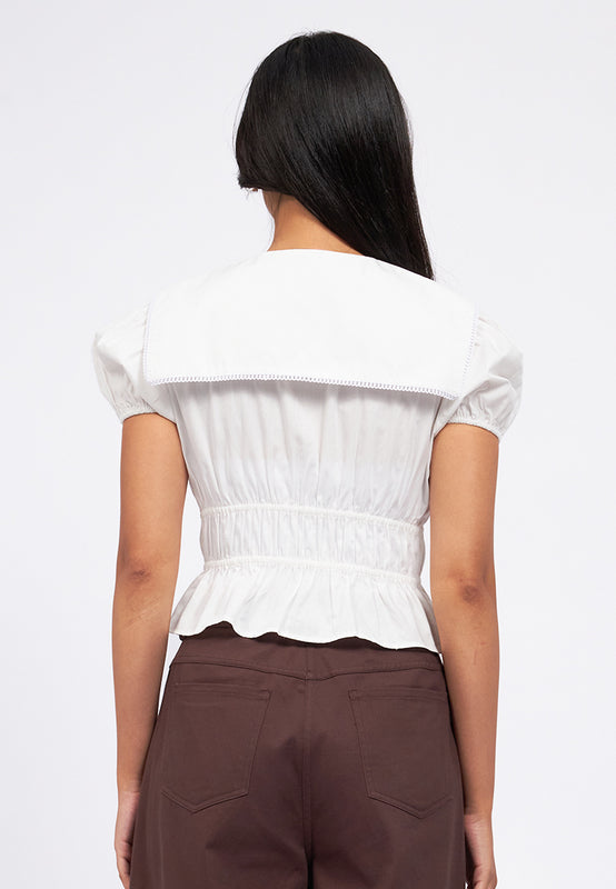 Peterpan Collar Puff Sleeve Blouse