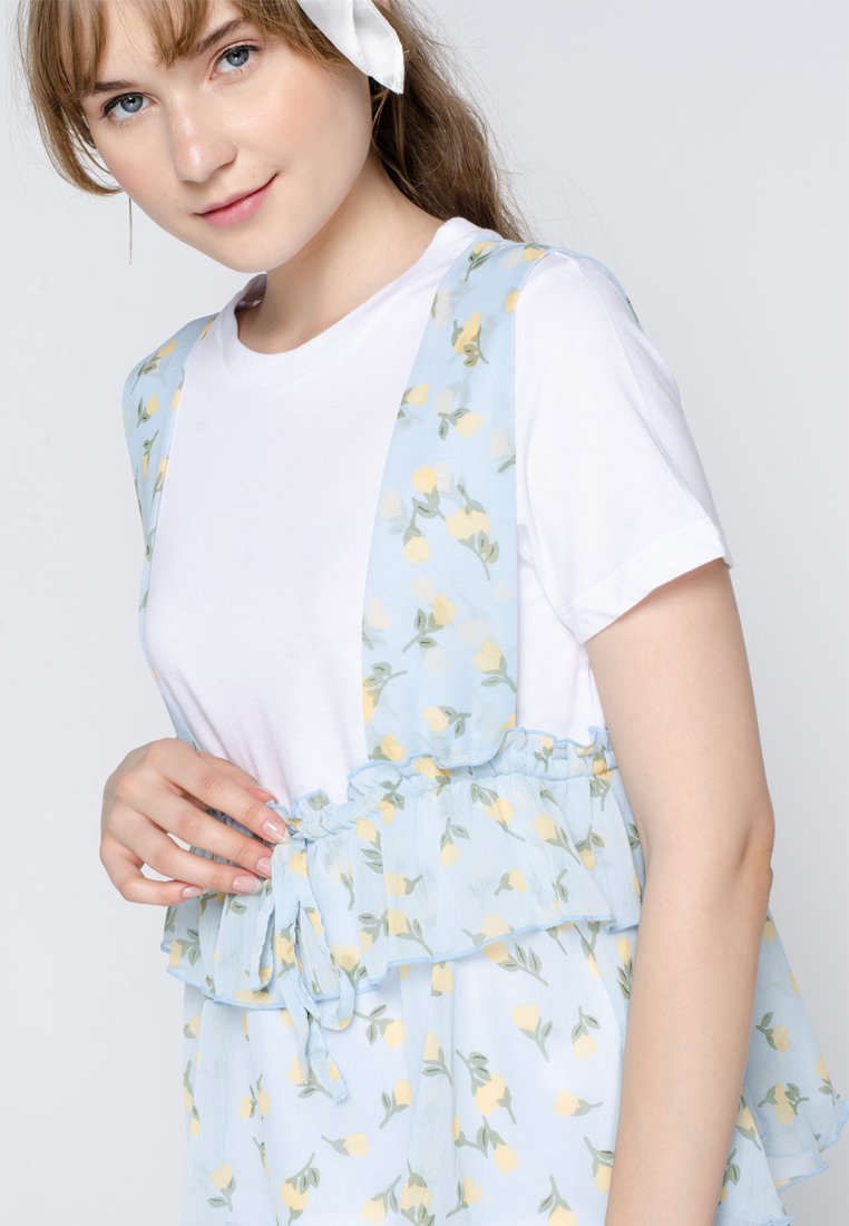 Printed Baby Doll Blouse