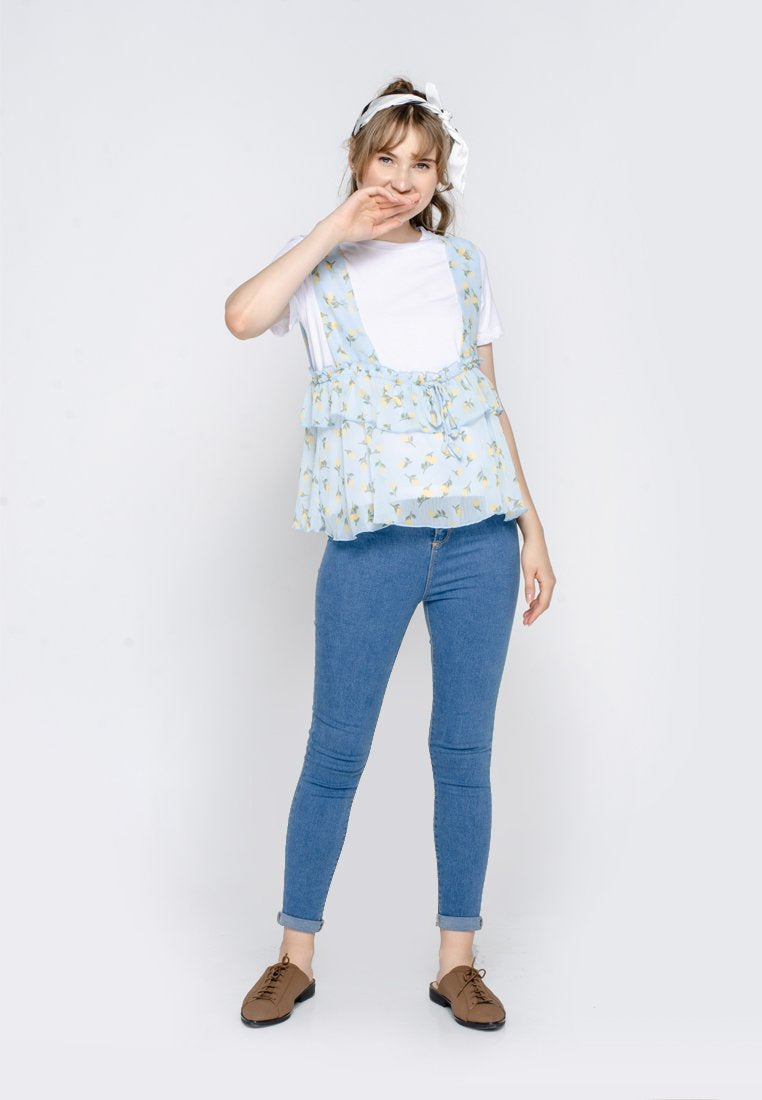Printed Baby Doll Blouse