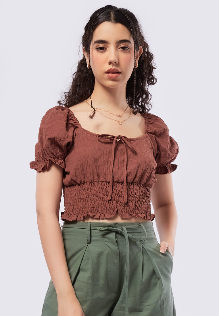 Puff Sleeve Smocked Top
