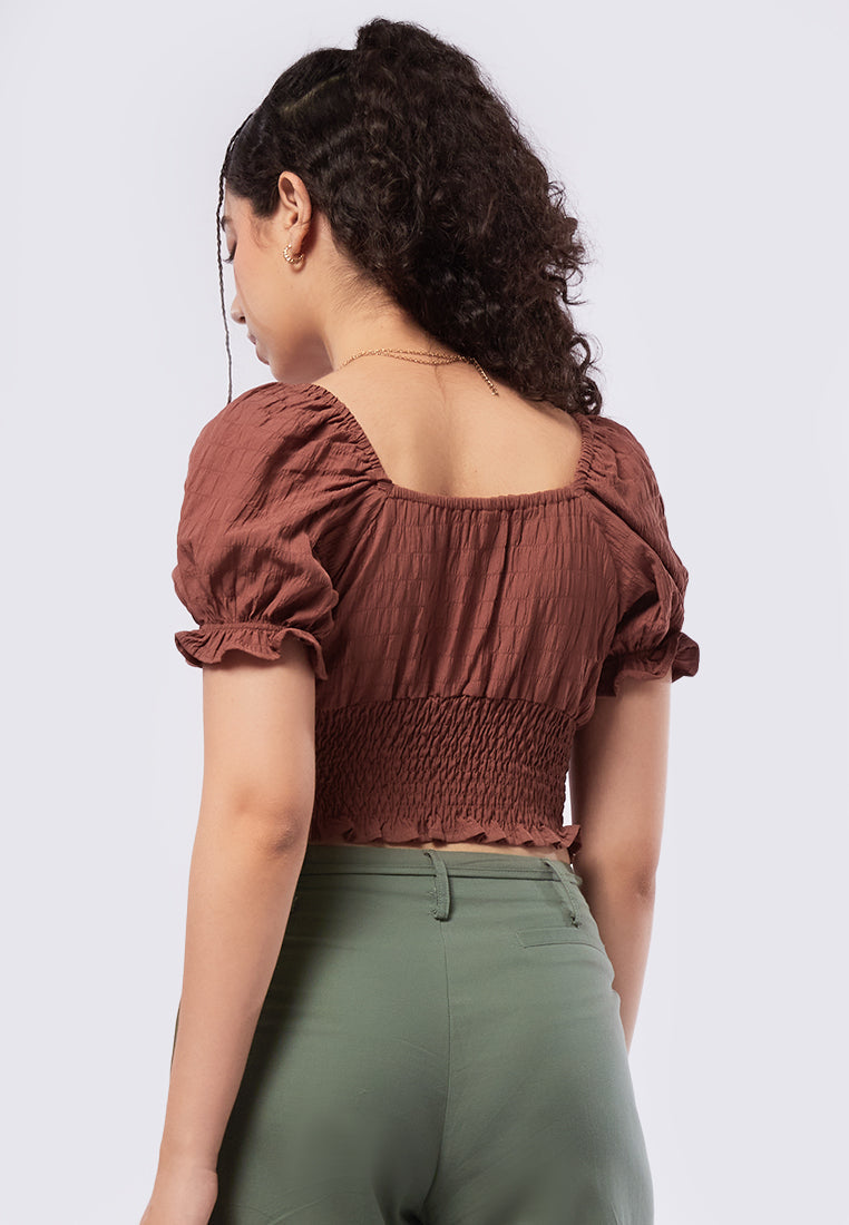Puff Sleeve Smocked Top
