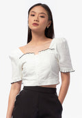 Ruffle Trim Crop Top
