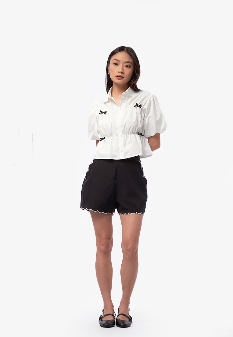 Ribbon Short Sleeve Blouse