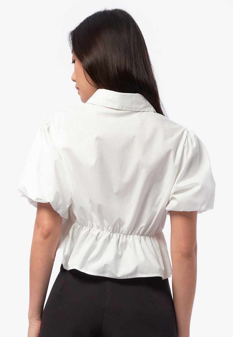 Ribbon Short Sleeve Blouse