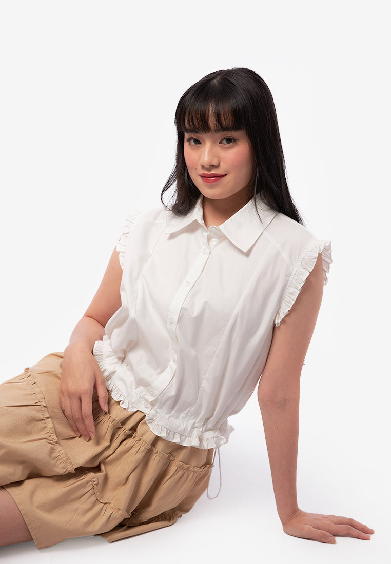 Ruffled Sleeveless Top