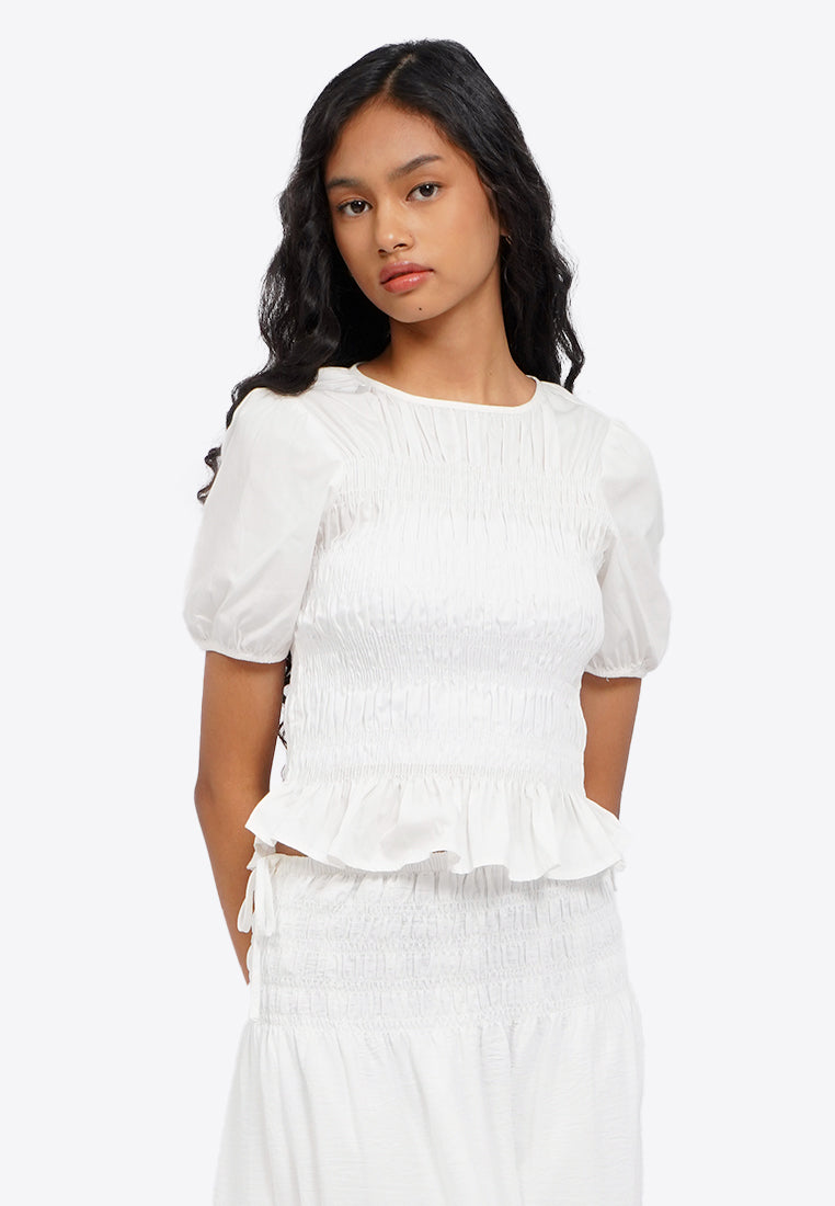 Short Sleeve Smocked Top