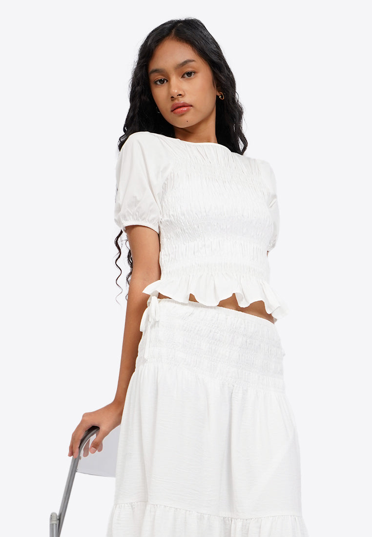 Short Sleeve Smocked Top