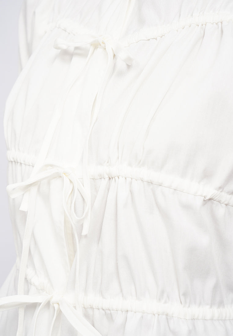 Front Tie Short Sleeve Blouse