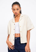 Multi Button Notch Collar Blouse