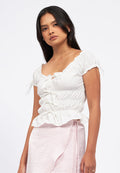 Puff Sleeves Ruched Top