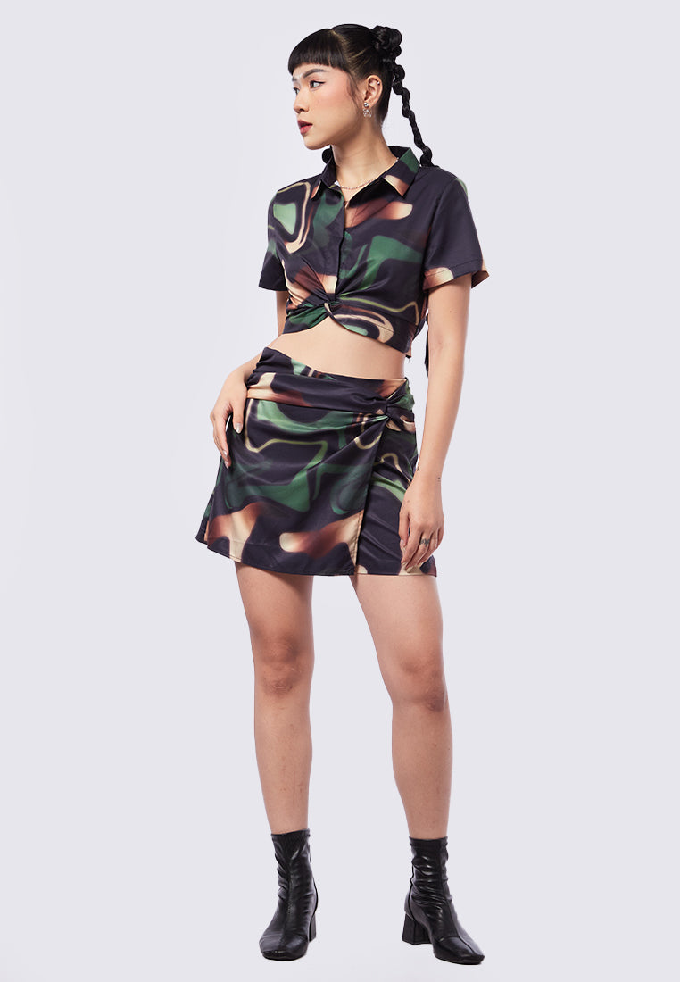 Twisted Printed Crop Top