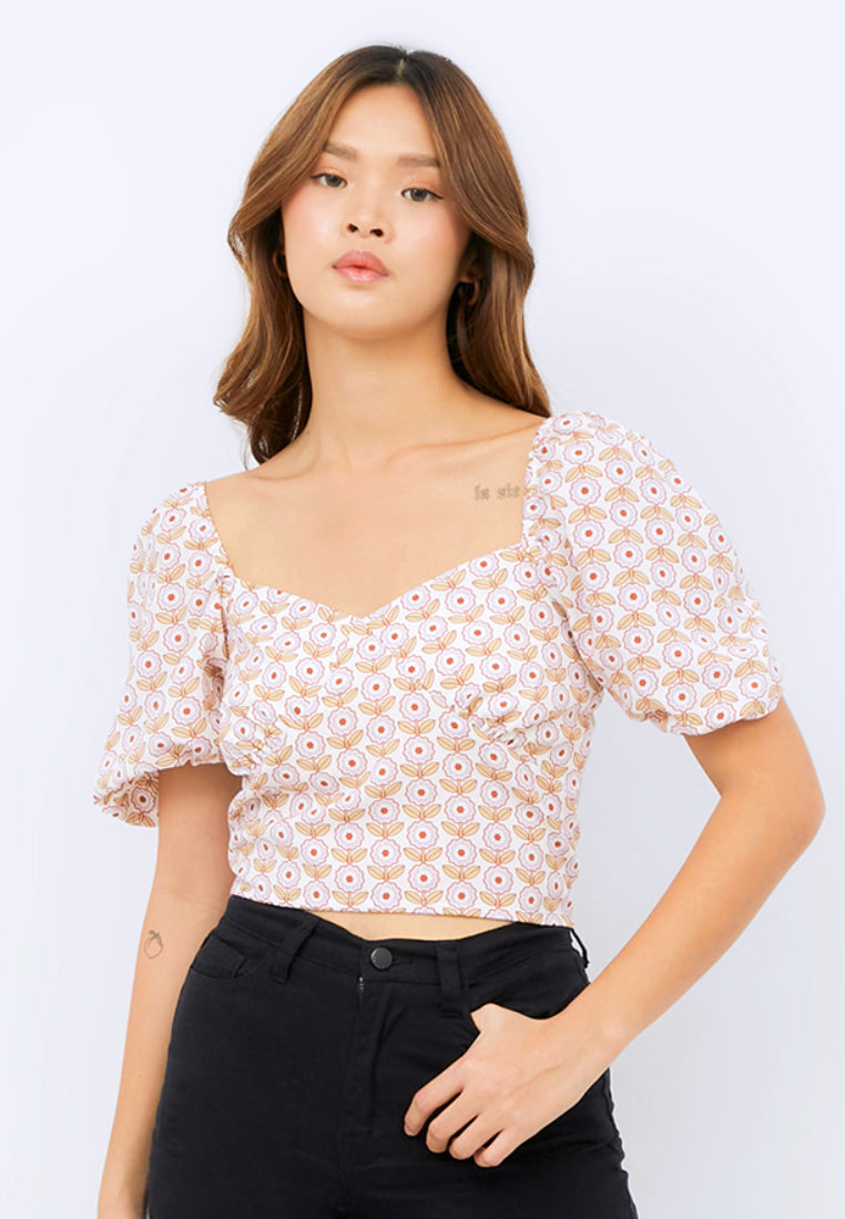 Puff Sleeve Crop Top