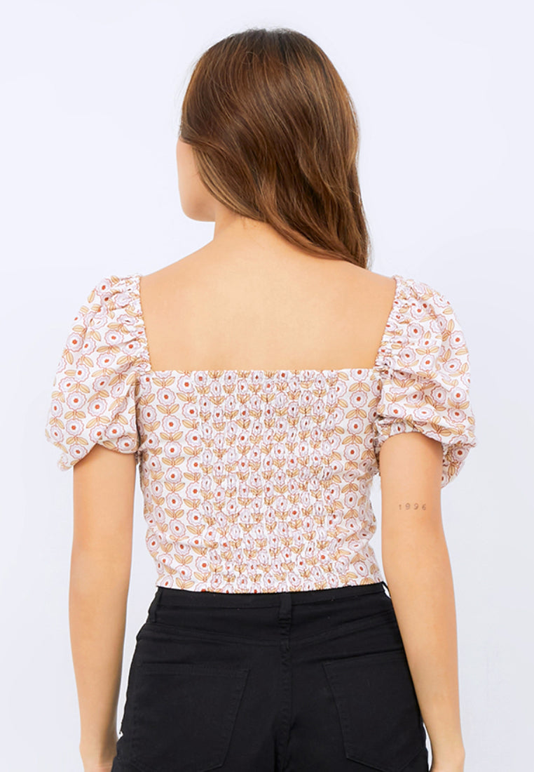 Puff Sleeve Crop Top