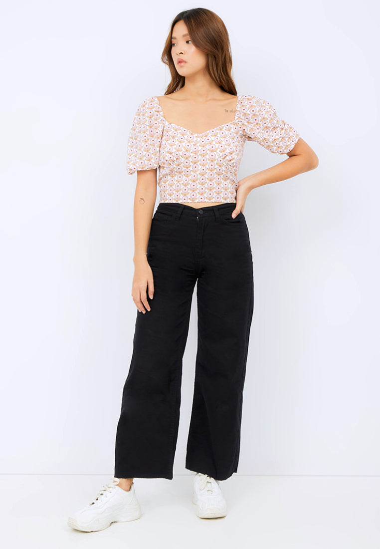 Puff Sleeve Crop Top